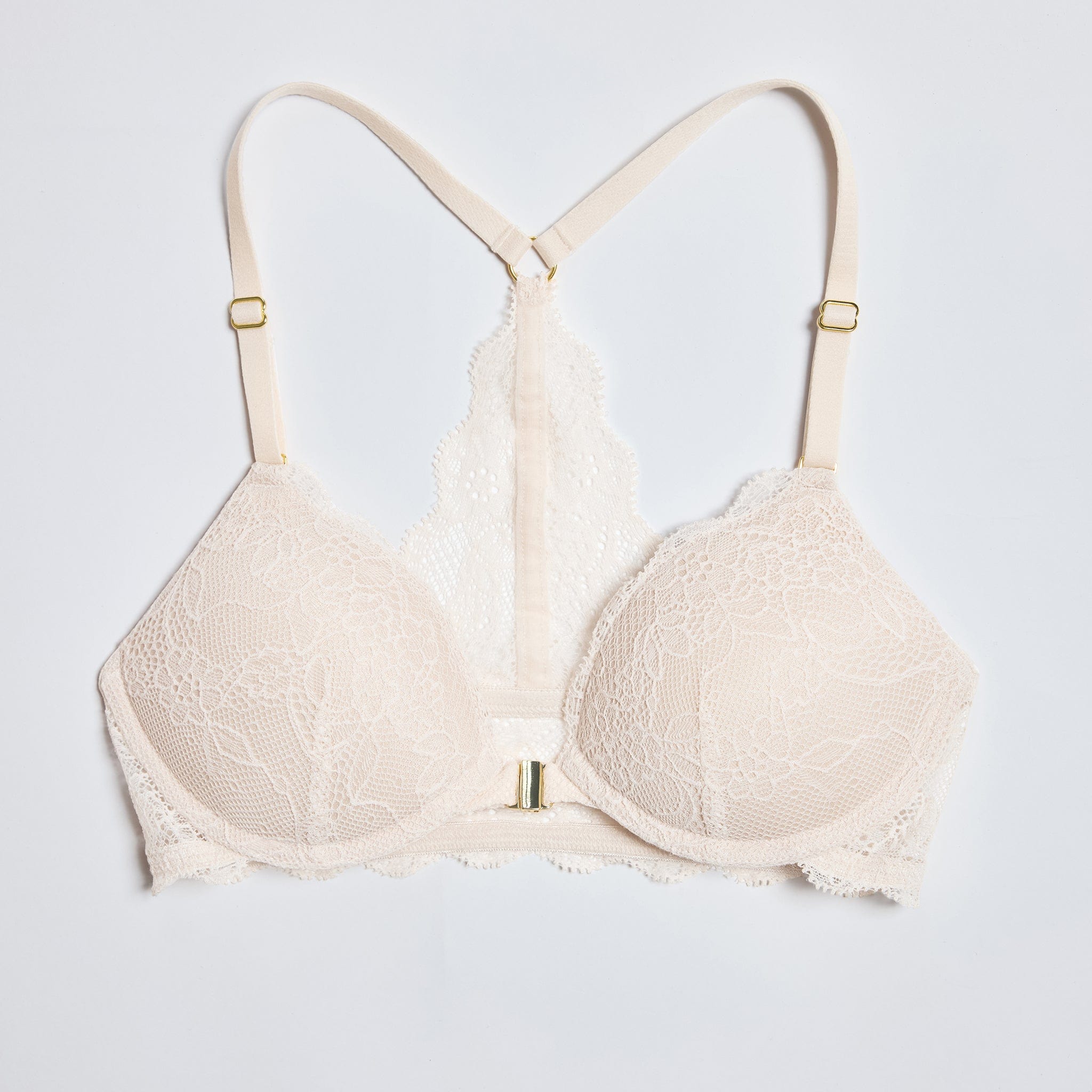 Lace Racerback Lift Up Bra Sand - Image 9
