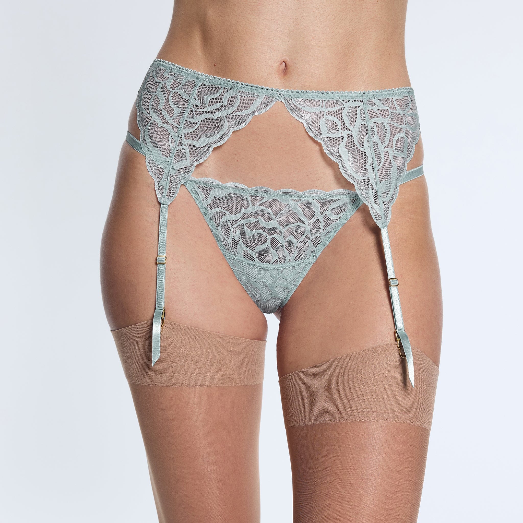 Lace String Thong Metallic Crystal - Image 4