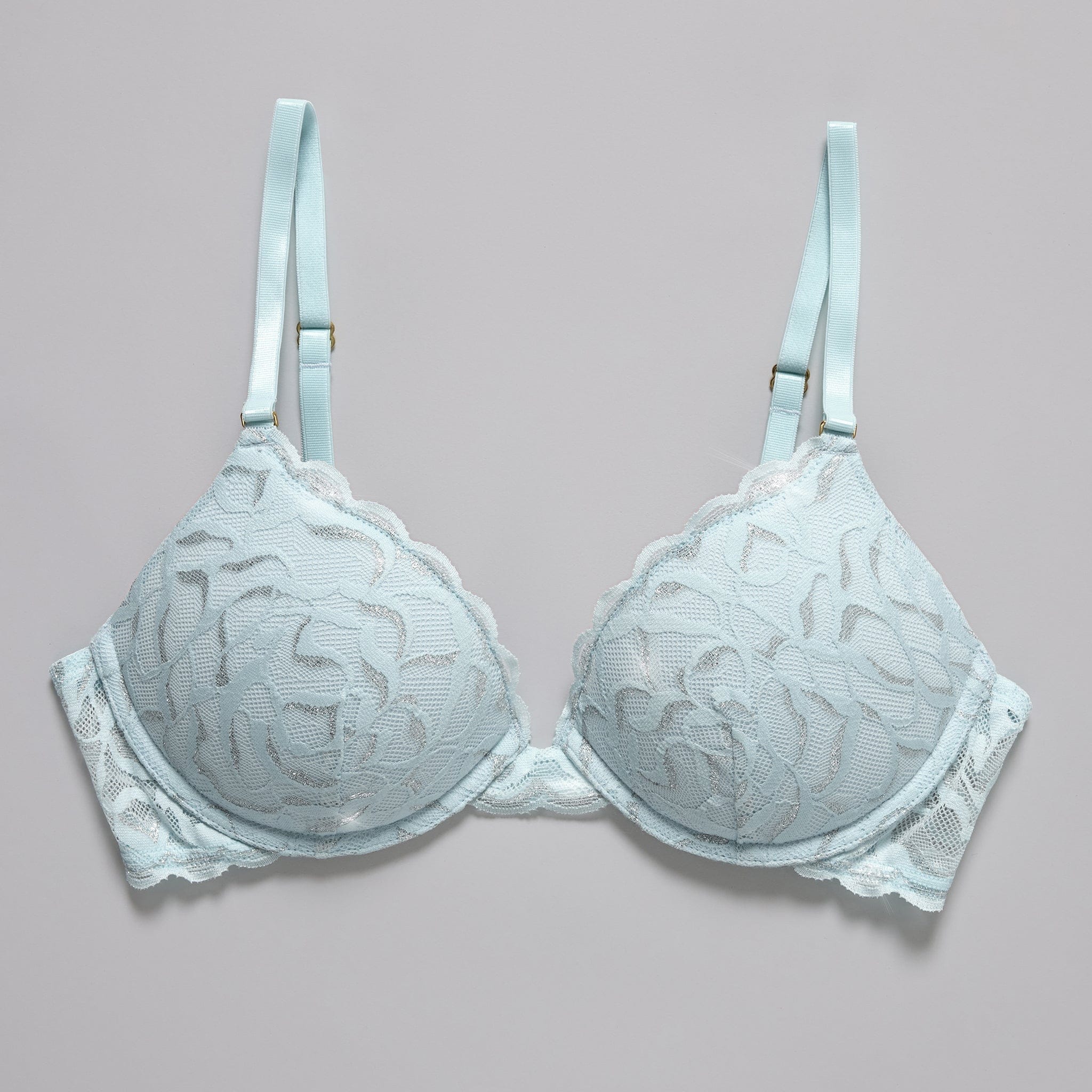 All Over Lace Lift Up Bra Metallic Crystal - Image 8