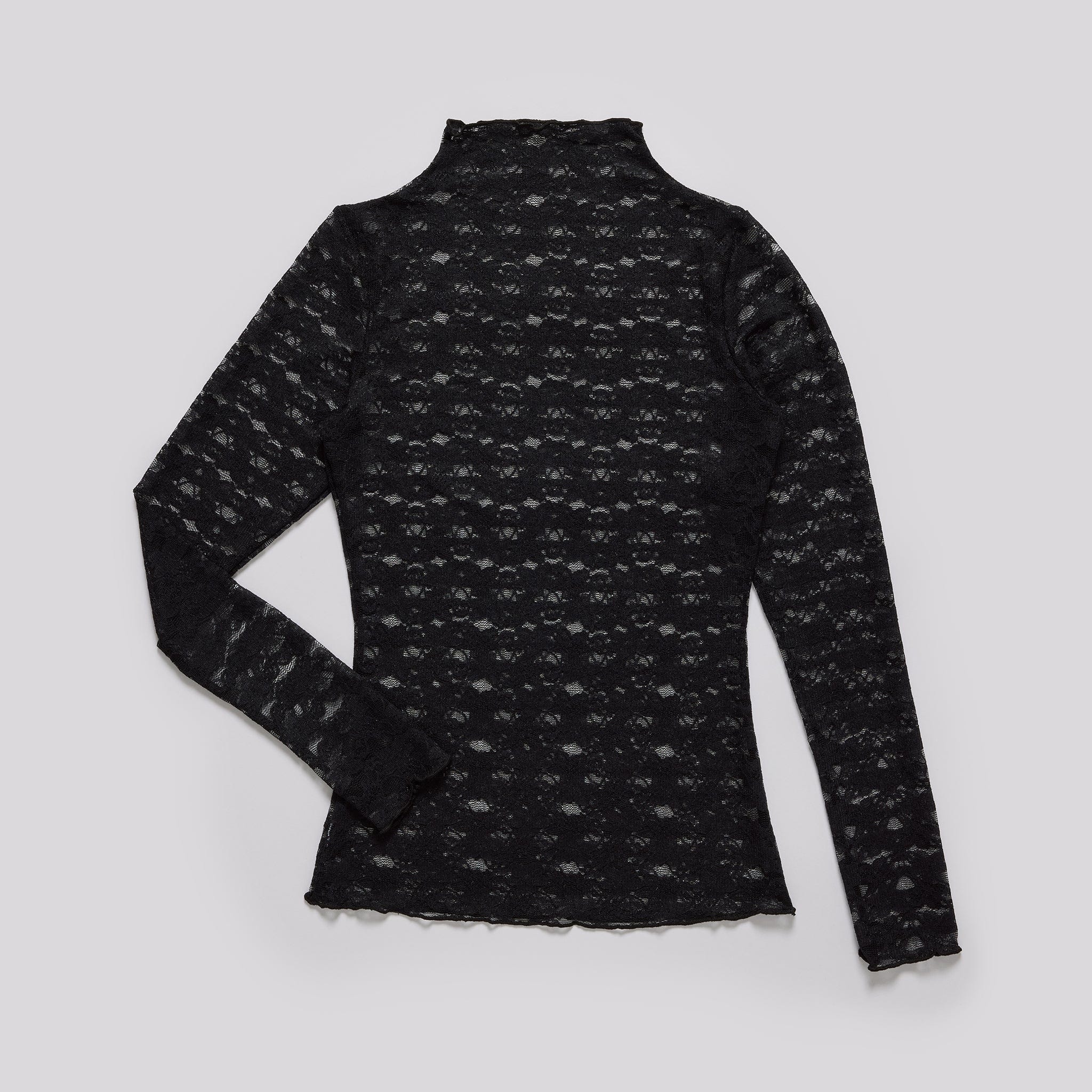 Lace Long Sleeve Top Black - Image 9