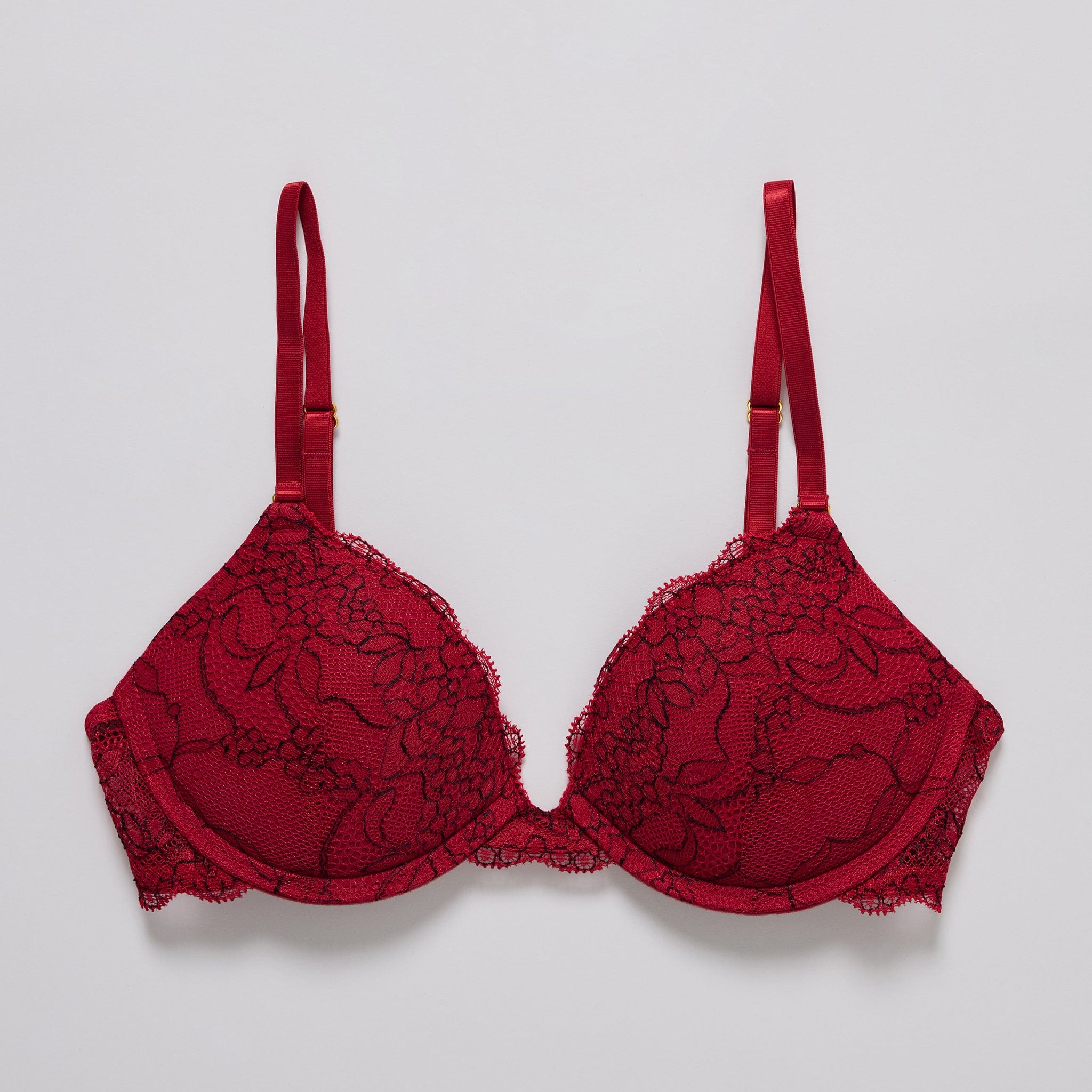 All Over Lace Lift Up Bra Scarlet Two-Tone - Image 12