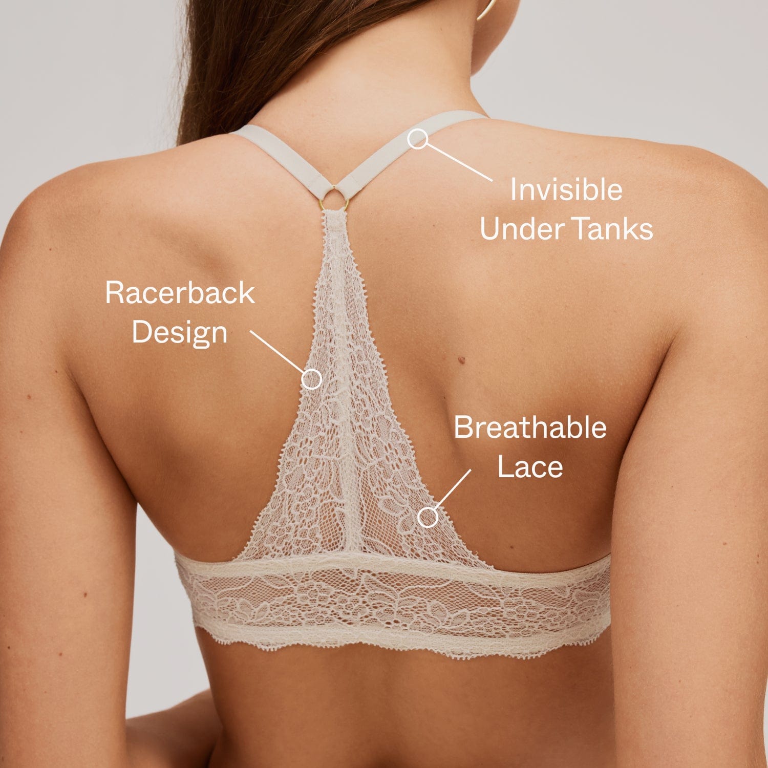Lace Racerback Lift Up Bra Black - Image 4