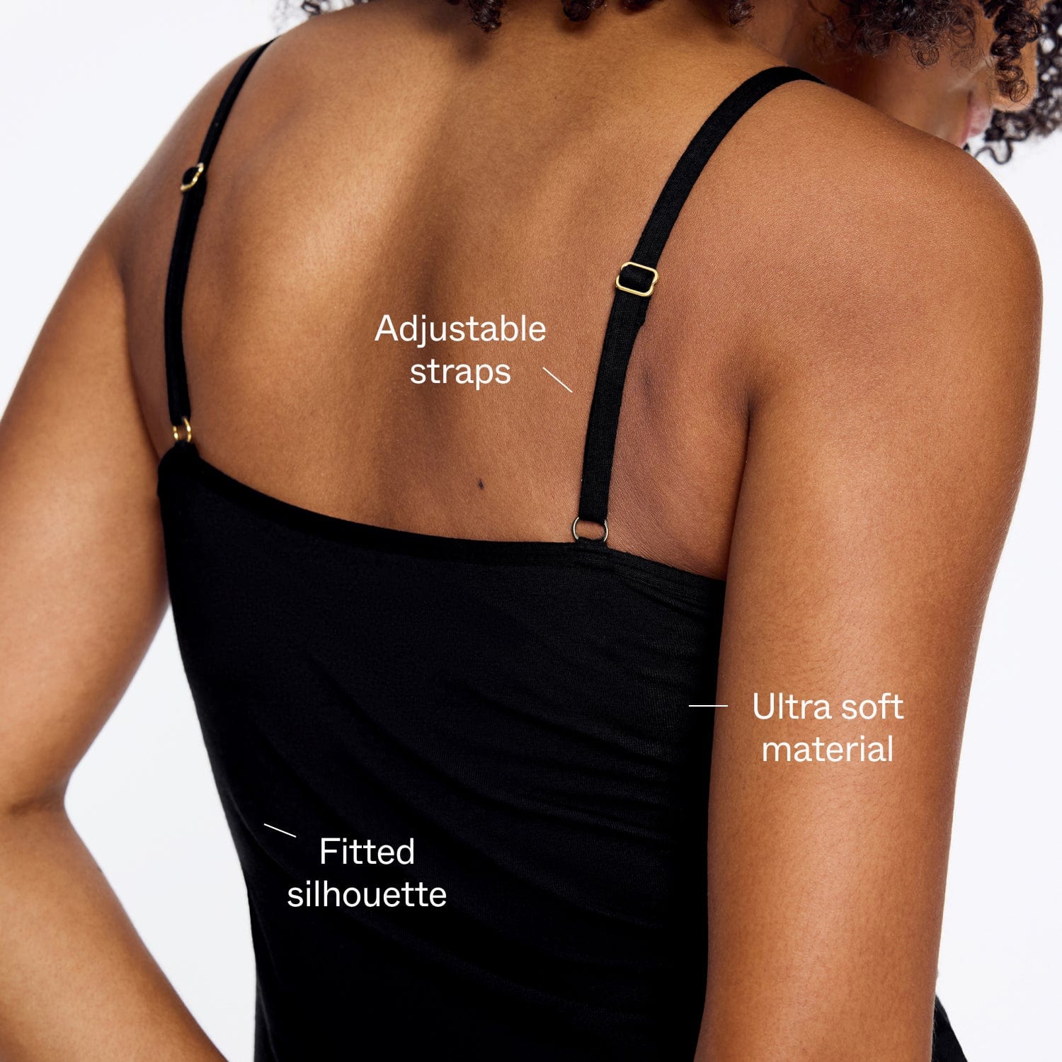 Supima® Cotton Cami Bra Black - Image 4