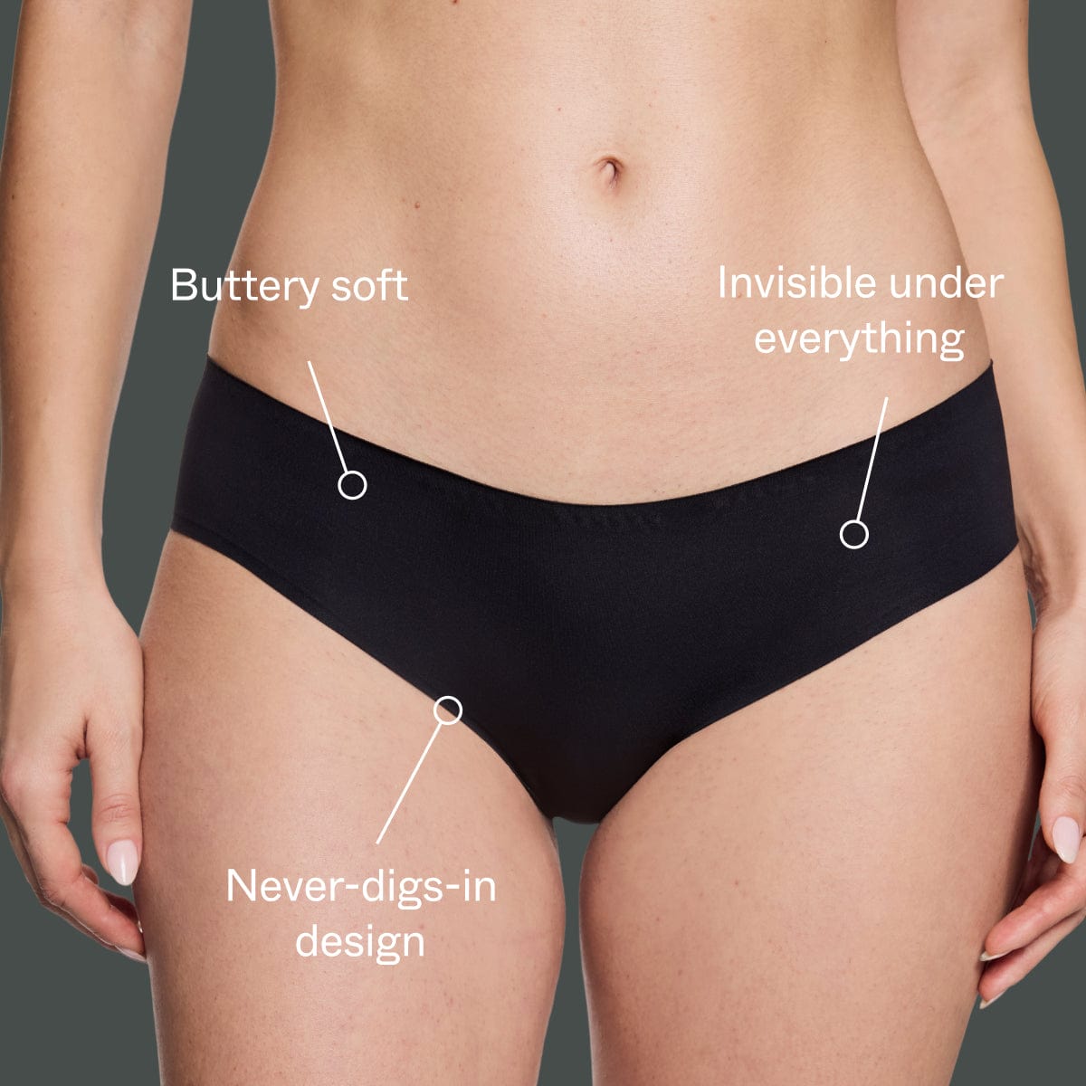 Simply Smooth No Show Hiphugger Black - Image 4