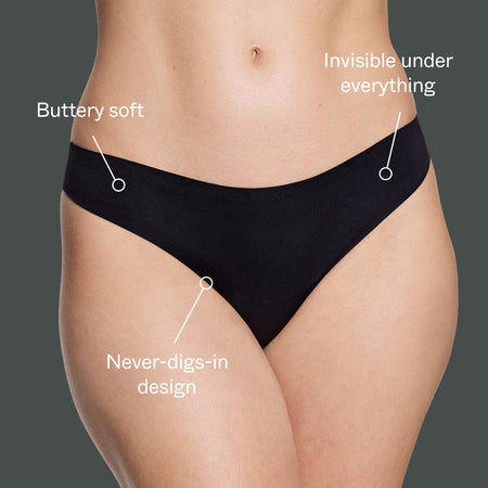 Simply Smooth No Show Thong Black - Image 2