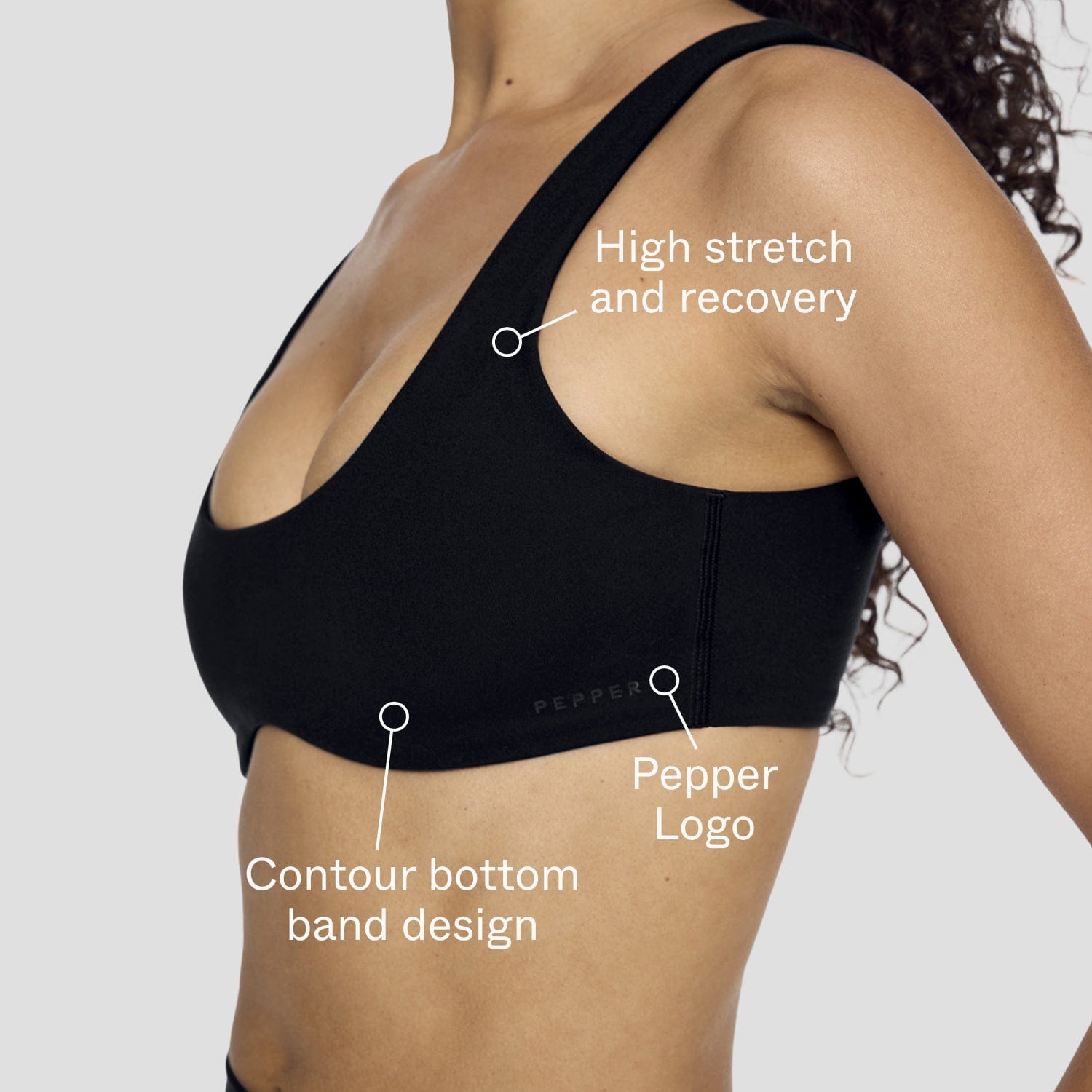 Wave Wirefree Bra Black - Image 3