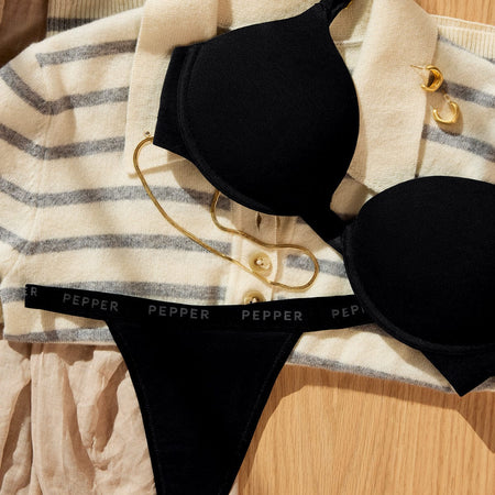 Supima® Cotton String Thong Black - Image 2